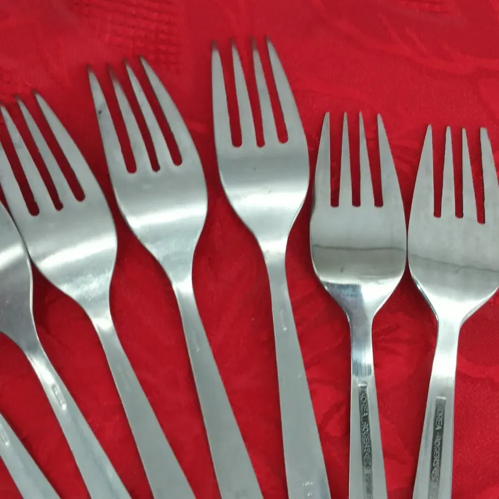 9X Forks La Spana Stanley Roberts Stainless MCM Dinner Salad Flatware